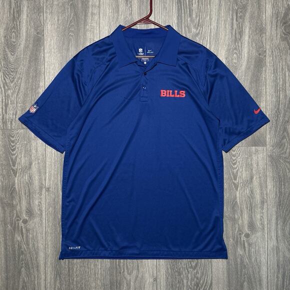 Nike Other - Nike Buffalo Bills Dri-Fit Polo Shirt Mens Large Blue Red Team Issue NFL Logo